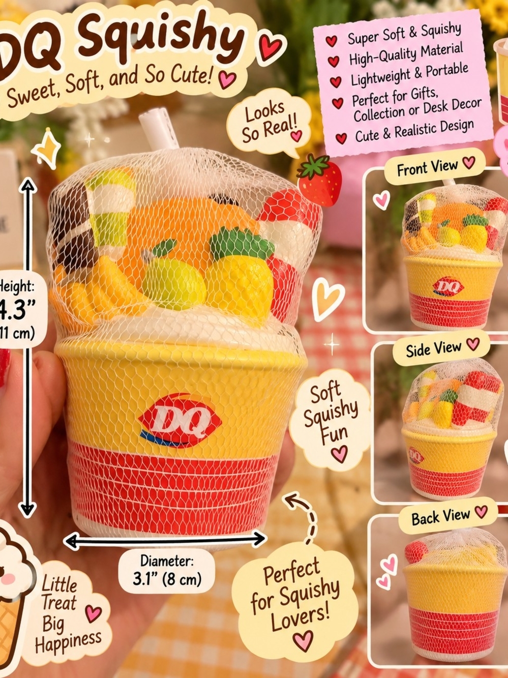 Squishy Soft Toy Cup - Yellow/Red